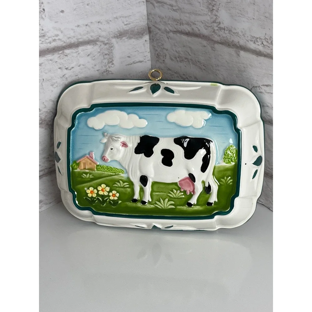 Vintage Gailstyn-Sutton Ceramic Cow Mold Wall Plaque Country Kitchen Decor